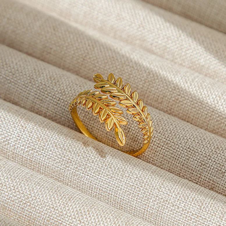 Bague ouverte fuilles