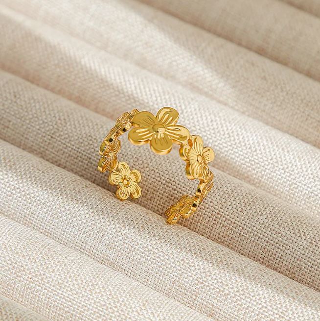 Bague multi-fleurs