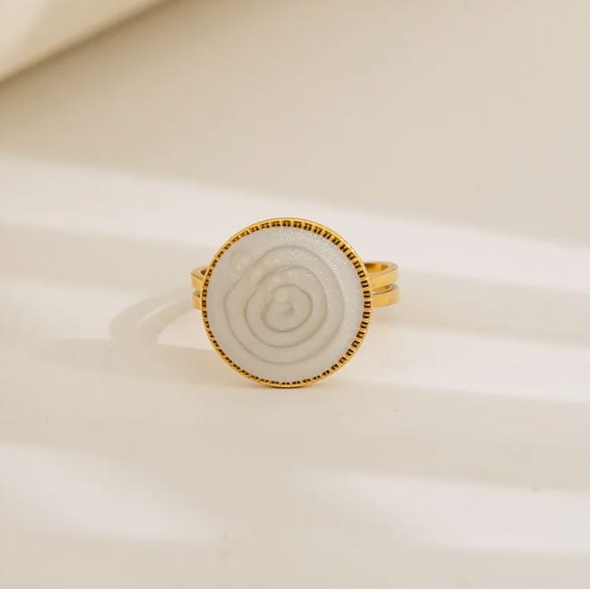 Bague ronde nacrée