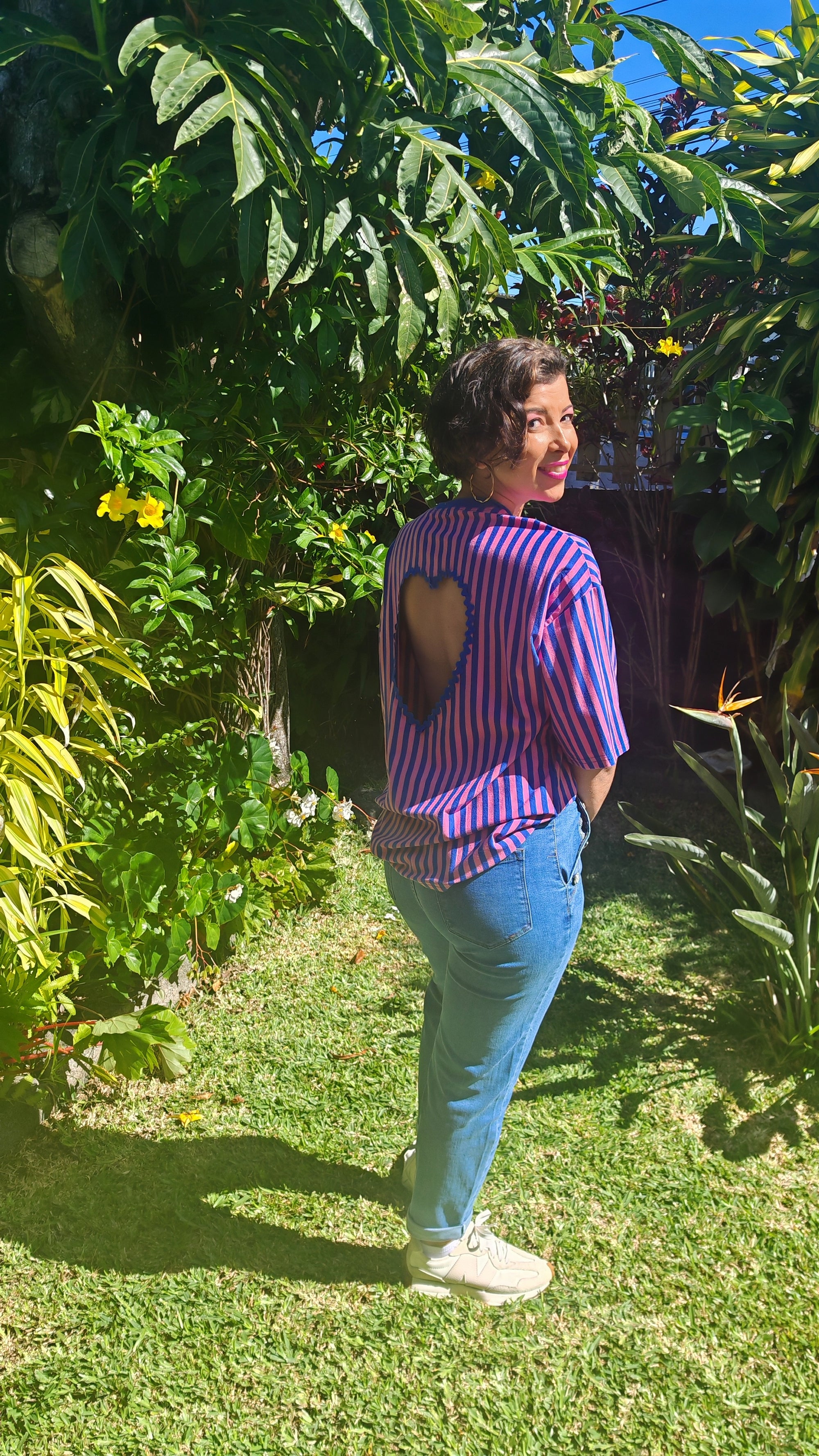 T-shirt rayé coeur