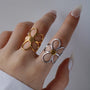 bague fleur dorée