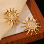Boucles d'oreilles soleil blanc