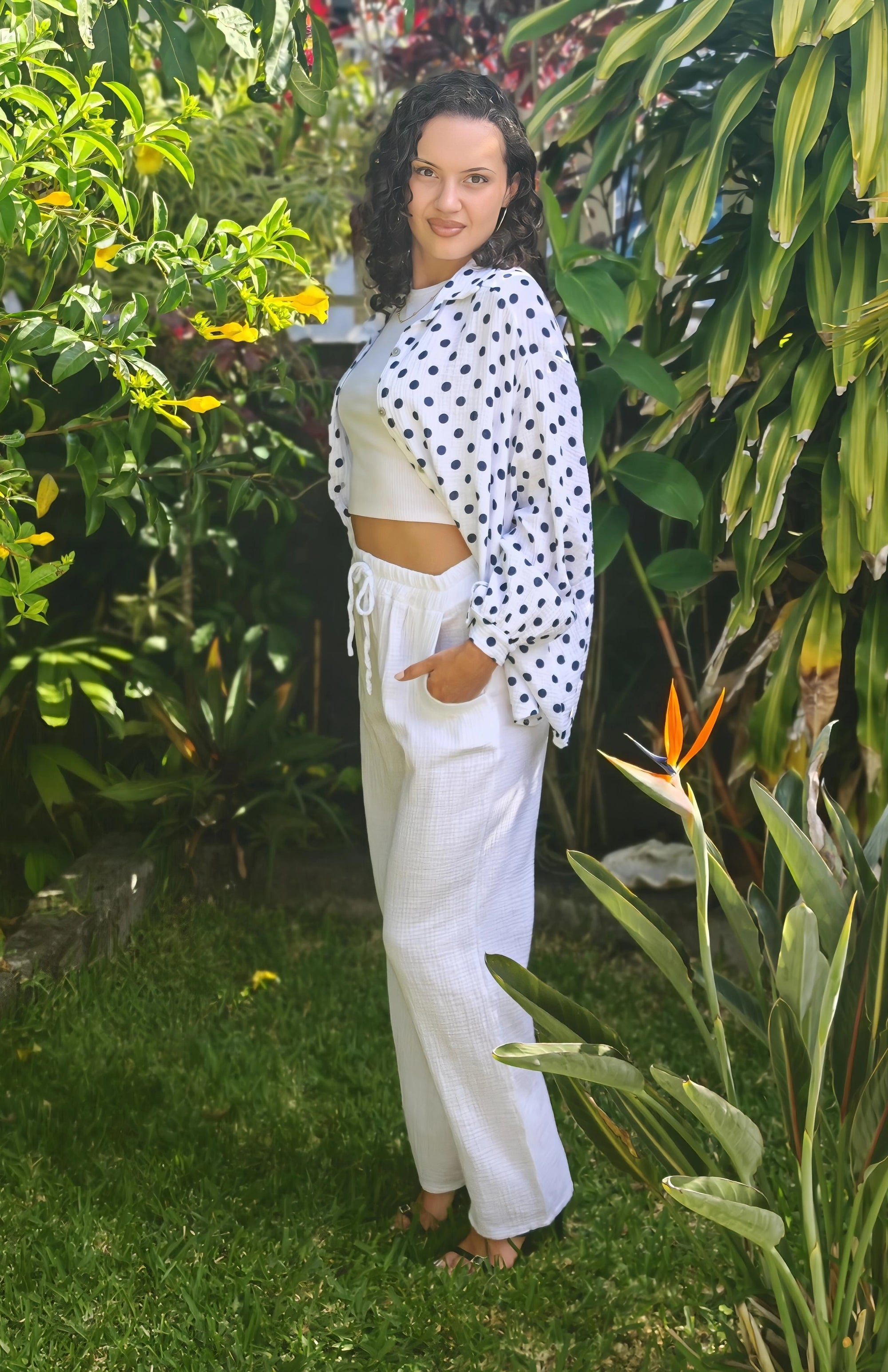 Pantalon fluide gaze de coton