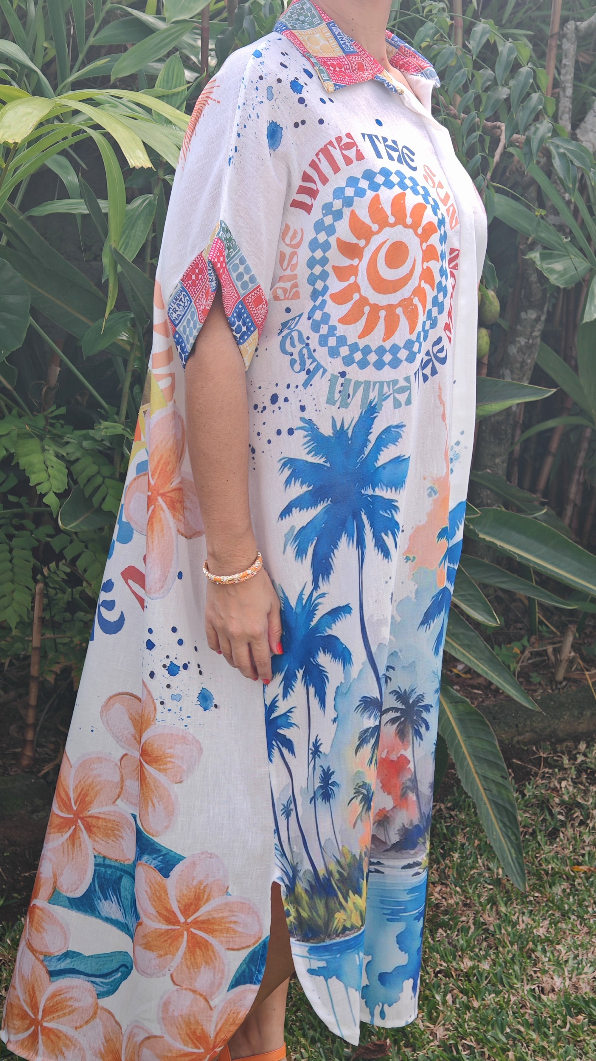 Robe chemise tropical