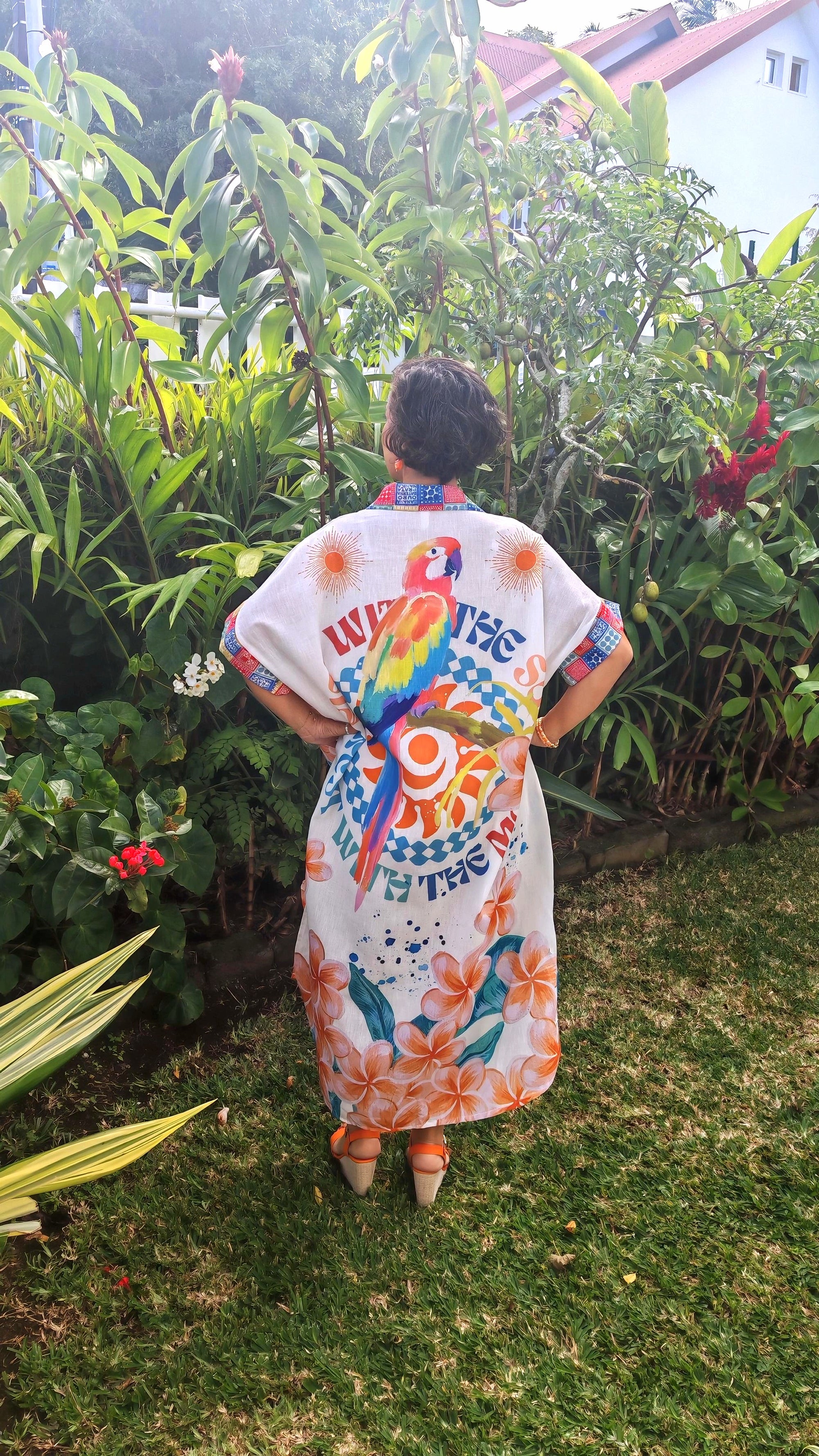 Robe chemise tropical