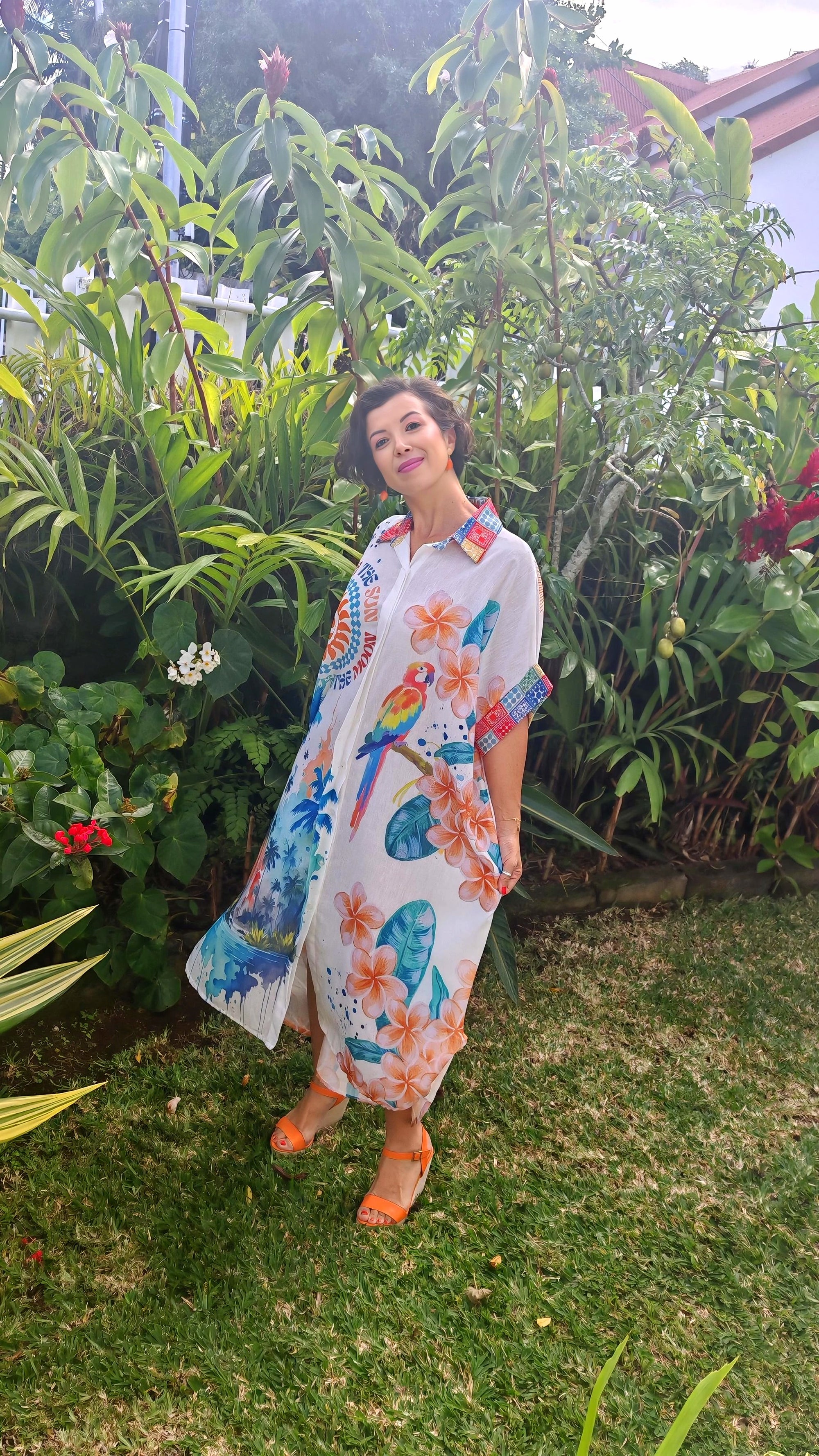 Robe chemise tropical